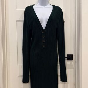 Forever 21 Deep Green Long Sleeve Dress